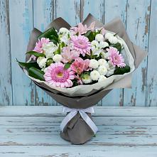 Букет цветов из:  Герберы, Альстромерии и Хризантемы в Гуково