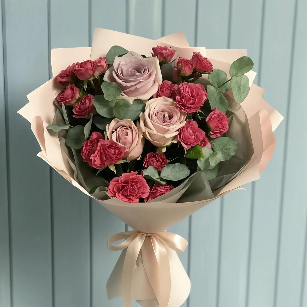 Букет цветов из: Гвоздики и Розы в Гуково
