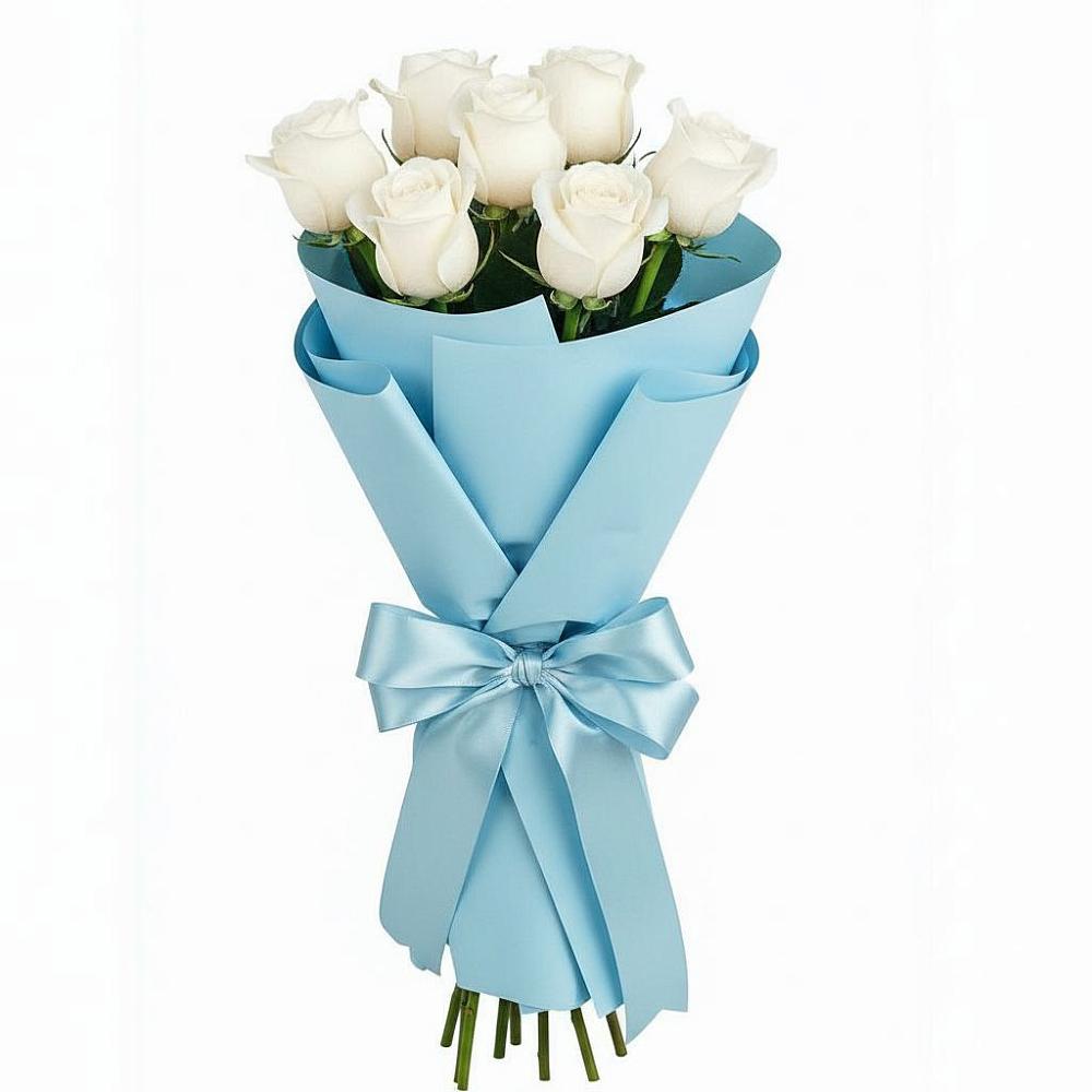 Букет 7 белых роз Проуд в Гуково