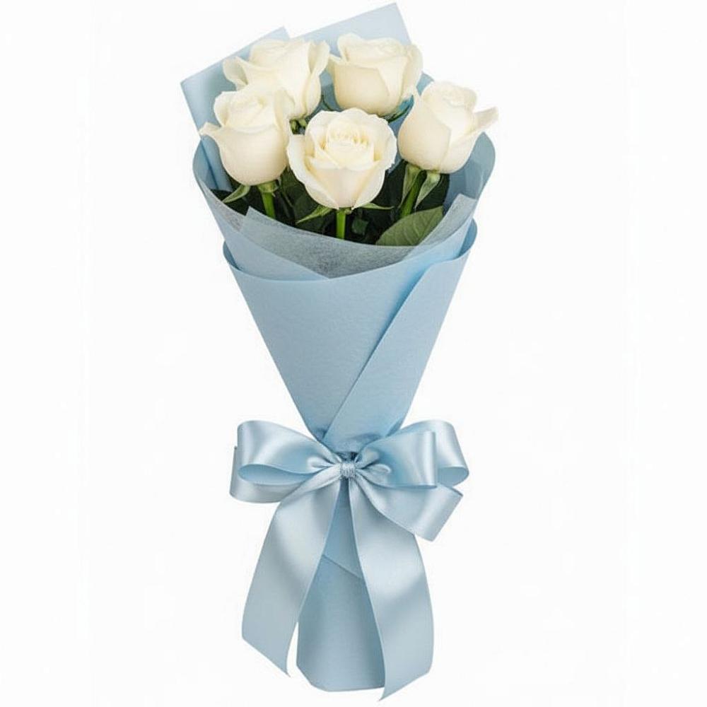 Букет 5 Белых роз Проуд в Гуково