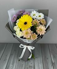 Букет цветов из:  Розы, Герберы и Хризантемы в Гуково
