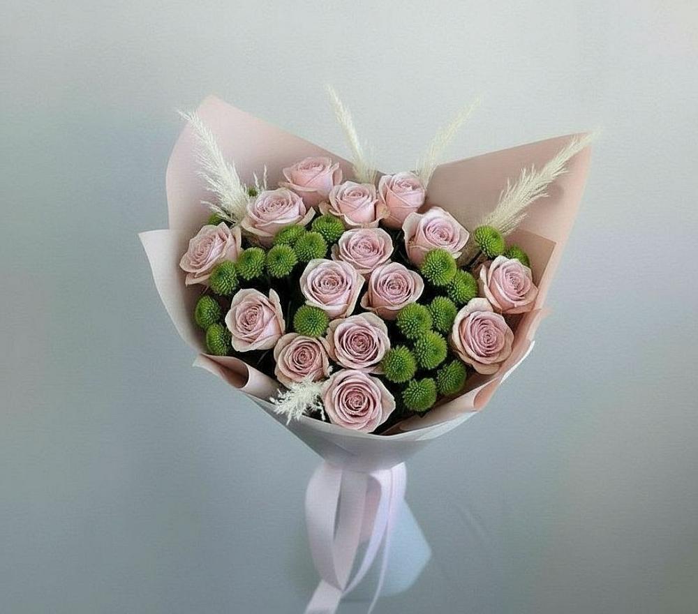 Букет цветов из: Розы и Хризантемы в Гуково