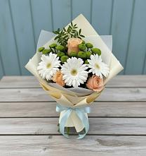 Букет цветов из:  Герберы, Розы и Хризантемы в Гуково